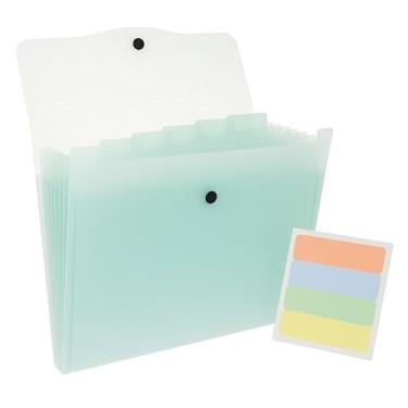 Imagem de Pasta Organizadora A4 com 12 Repartições, Plástico Resistente, Tamanho A4, 32x25x1 cm, com Adesivos para Identificação - Cores diversas (Verde)