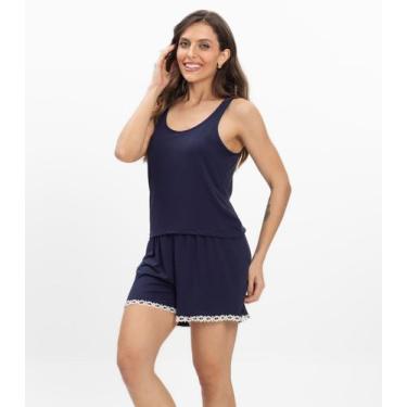 Imagem de Pijama Regata Feminino Regata Infinita Cor Azul, P, Azul