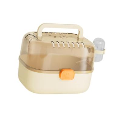 Imagem de Generic Gaiola para hamster com bebedouro, multifuncional, respirável, com estojo de transporte para ouriços, pequenos animais, ratos e gerbos, Bege