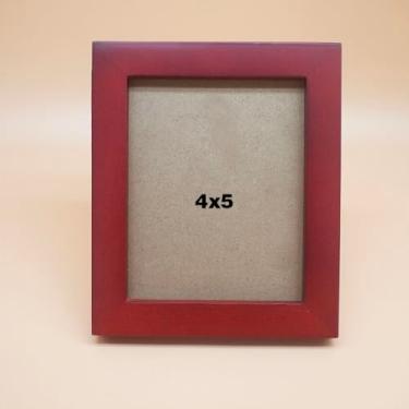 Imagem de KELE MODEL Molduras de madeira maciça vermelha, 10 x 12 cm, painel de plástico (película precisa ser removida), mesa ou parede. Abertura da janela frontal 9,7 x 12,2 cm.