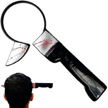 Imagem de Acessorio para cabeca com faca decorativa de Halloween, assustador