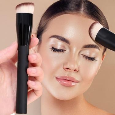 Imagem de 1 mini pincel de base portátil profissional angular para contorno facial base creme líquido bronzeador ferramenta de maquiagem