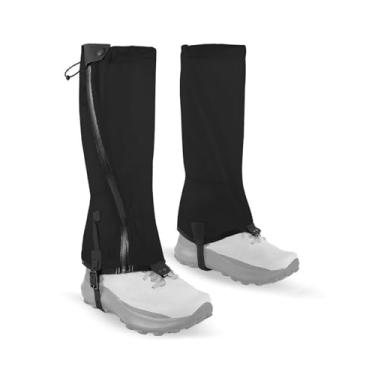 Imagem de Jiawu Polainas para Pernas Externas, Polainas para Botas Impermeáveis ​​de Tecido 20D, Capas Ajustáveis ​​para Sapatos à Prova de Chuva para Caminhadas, Pesca, Escalada, EUR 36-43 (BLACK)