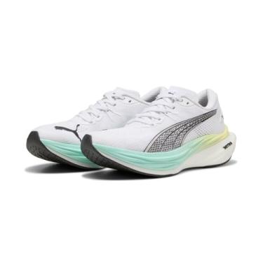 Imagem de PUMA Tênis de corrida feminino Deviate Nitro 3 Fade - Laranja, Puma Branco/Mint Melt, 37