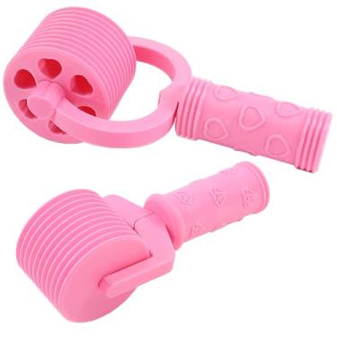 Imagem de Rolo de arte de diamante, ferramentas de alisador de rolo de pintura de diamante 5D, pacote com 2 ferramentas essenciais de bricolage para prensagem de tinta para pintura de strass acessórios (rosa)