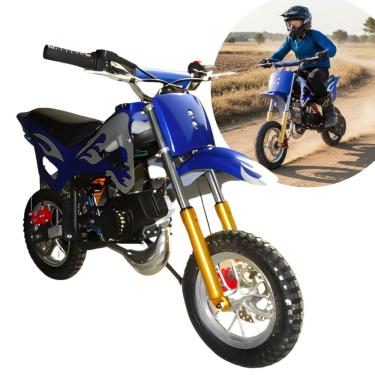 Imagem de Mini Moto Infantil Gasolina 2 Tempos 49CC Cross Trilha Off Road Azul Importway Iwmv001 Az Dirt