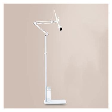 Imagem de Suporte de chão ajustável e resistente para livros - Suporte de leitura com múltiplos ângulos para mesa e cama, design de braço longo, suporte versátil para leitura confortável, lâmpada não