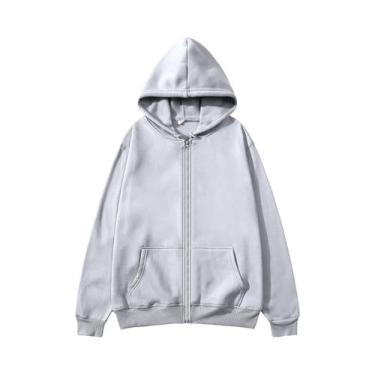 Imagem de Cardigan Feminino Com Capuz E Zíper, Jaqueta Casual Esportiva Em Cor S