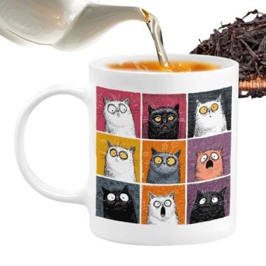 Imagem de Caneca De Gato - Artigo para Bebidas em Cerâmica com Antiderrapante,Chávena De Café Divertida Para Bebidas - Para Chá Água Leite Quentes Frias Amigos Crianças Mulheres Homens