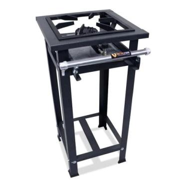 Imagem de Fogão Industrial 1 Boca Alta Pressão Aço Carbono Grelhas 30x30 de Ferr