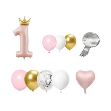 Imagem de Balões De Coroa Para Aniversário De 1 Ano, 24 Peças, Decoração De Fest