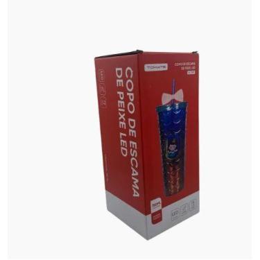 Imagem de Copo de Plástico Escama de Peixe com LED 750ml - Tomate AK-7509