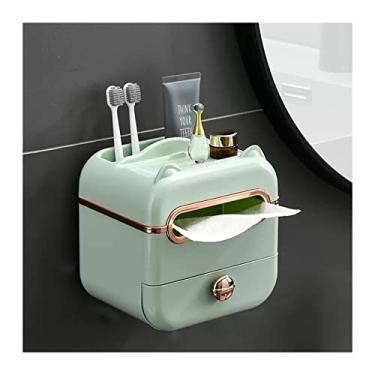 Imagem de Caixa de suporte de lenços de papel irregular, caixa de lenços multifuncional, toalheiro à prova d'água e papelaria, caixa de controle remoto, organizador de casa e escritório estojo de suporte de