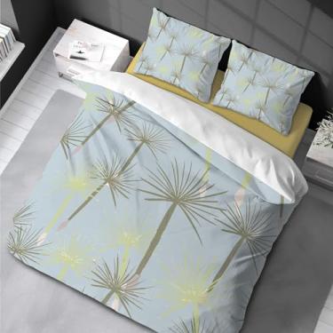 Imagem de Conjunto de capa de edredom primavera dente-de-leão botânica decorativa conjunto de cama de 3 peças Queen Size tema de planta natural poliéster capa de edredom 220 x 240 cm -50 x 75 cm * 2