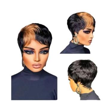 Imagem de Peruca De Cabelo Humano Kinky Straight De 26 Polegadas Sem Cola Para M