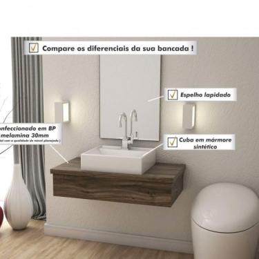 Imagem de Bancada Para Banheiro 80cm Com Cuba Q39 E Espelheira 801w Metrópole Comapace