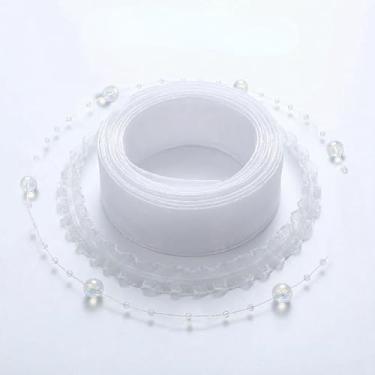 Imagem de AIETSYEI Acabamento de fita de renda, 5 jardas x 3, fita de renda branca para artesanato (bege)