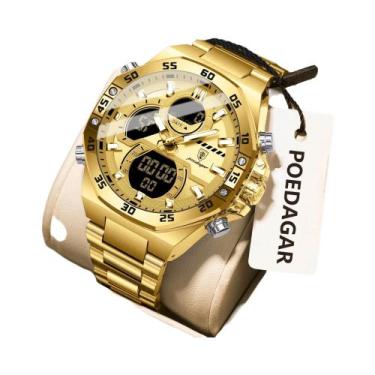 Imagem de Relógio Masculino À Prova D'Água LED Quartz POEDAGAR Esportivo Em Aço 