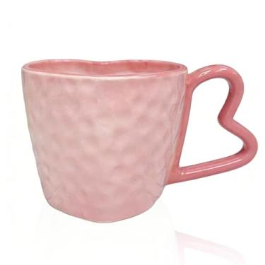 Imagem de Merriva Caneca de café em forma de coração de 293 ml – Copo de cerâmica bonito com destaque de coração para Dia dos Namorados, casamentos, aniversários, presentes românticos, café, chá, chocolate