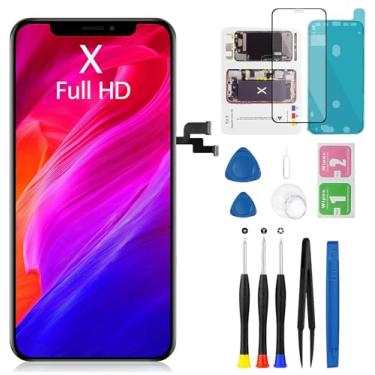 Imagem de Tela de substituição para iPhone X 5,8 polegadas COF FHD Display digitalizador 3D Touch com adesivo à prova d'água + vidro temperado + kit de reparo para modelo A1865, A1901, A1902