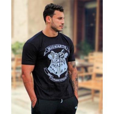 Imagem de Camiseta Harry Portter Hogwarts Adulto - Glev.Conceito, P, Preto