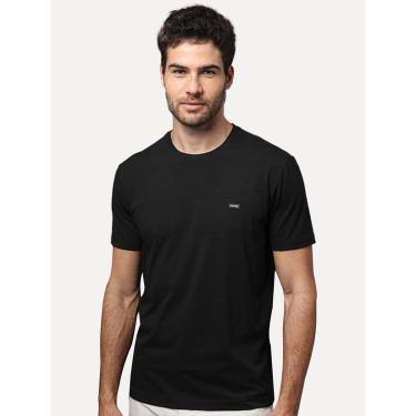 Imagem de Camiseta Calvin Klein Jeans Masculina Egyptian Cotton Rubber Patch Preta-Masculino