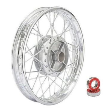 Imagem de Roda Traseira Biz 100 Biz 125 raio 4mm Cromado + Rolamento