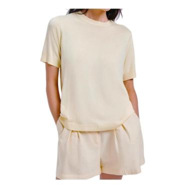 Imagem de Blusa Feminina Hering MC Tricot Leve Creme - K5CV2PSI-Feminino