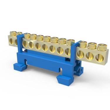 Imagem de Barramento Neutro Barramento Terra 7 ou 12 Polos Para Trilho Din Enerb