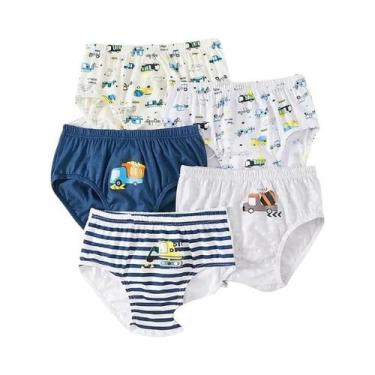 Imagem de Cuecas De Algodão Para Meninos, Pacote Com 3, Estampa De Caminhão, Tra
