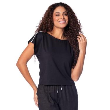 Imagem de Blusa Feminina Giraffe Manga Curta com Filete na Manga Rosa-Feminino