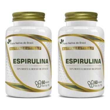 Imagem de Kit 2x Espirulina + Vitamina A e Magnésio 60 Cápsulas Flora Nativa-Unissex