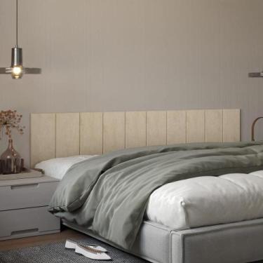 Imagem de Kit 10 Placas Cabeceira Modular Estofada Autocolante King - Via Nossa,