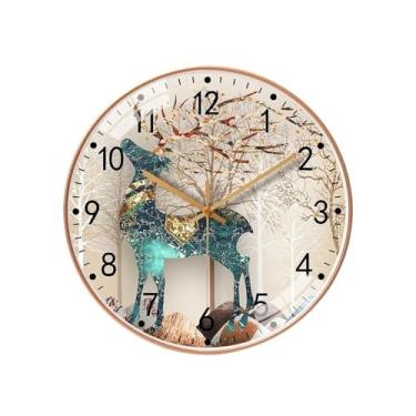 Imagem de KHUTRW3D Relógio de parede com mecanismo silencioso de cozinha, operado por bateria, relógios de parede de 20 cm, decoração de quarto e sala de estar