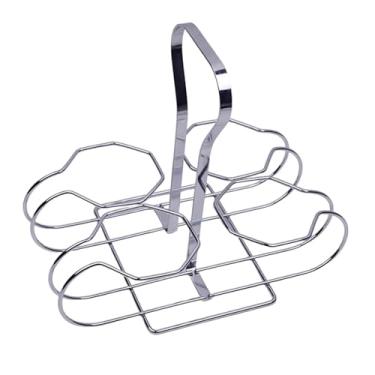 Imagem de MotiveTech Cesto para Garrafas de Vinho, Suporte Decorativo Rústico para Vinhos e Cervejas, Ideal para Balcão de Bar, Armário de Sala de Jantar ou Casa, Prata