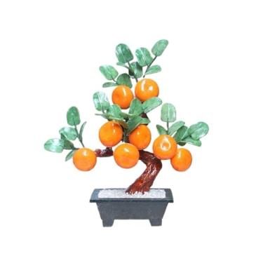 Imagem de Bonsai artificial árvore simulada jade bonsai laranja ornamento de mesa enfeites de panela para escritório em casa árvore bonsai artificial (médio)
