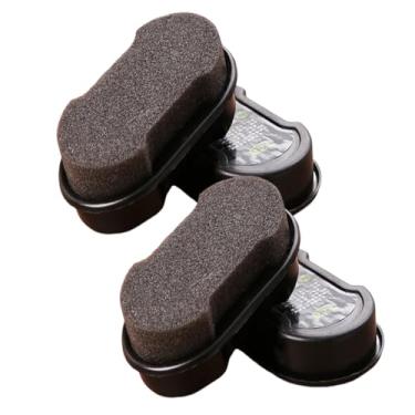 Imagem de 2 Pacote de Escova Sapatos Couro com Duas Lados Cera Sapato Laca para Revitalizar Velhos Trabalho Tamancos Sandálias Cuidado Esponja Líquida Limpeza Fácil Conveniente Sem Danos ao