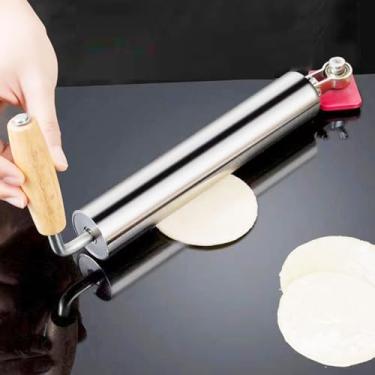 Imagem de LITAITAI Suporte de rolo para pizza, massa de torta, biscoitos, pastelaria, haste de rolo para massa de espessura ajustável, rolo de massa para assar, tapete de assar (25 mm)
