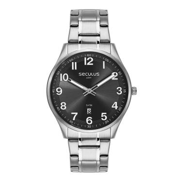 Imagem de Relógio Seculus Masculino Ref:77282g0svna1 Semi Slim Prateado