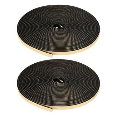 Imagem de PATIKIL Fita isolante de espuma, 2 peças 1/5.1 cm L x 1/20.3 cm t x 32.8FT tira de vedação de porta autoadesiva para ar condicionado de janela de porta, preta