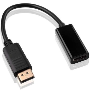 Imagem de Cabo Adaptador Conversor DISPLAYPORT MACHO PARA HDMI FEMEA FULL HD 2K 4K 120HZ Saída Displayport para Fêmea HDMI RC066