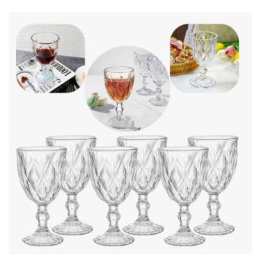 Imagem de Conjunto de Taças de Vidro Diamond 140 ml – Elegância para Todas as Ocasiões