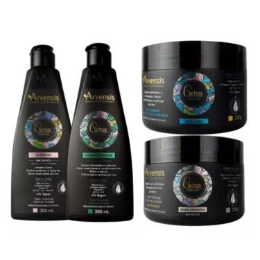 Imagem de Kit Arvensis Cachos Shampoo Condicionador Geleia Alta Máscara Ondulado