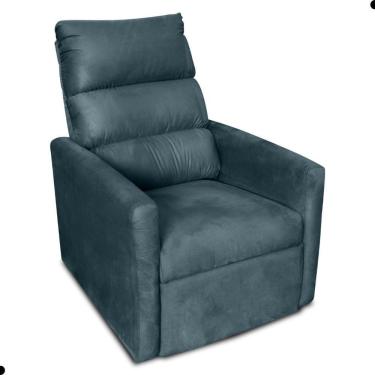 Imagem de Poltrona Do Papai Reclinável Leon Suede Petróleo
