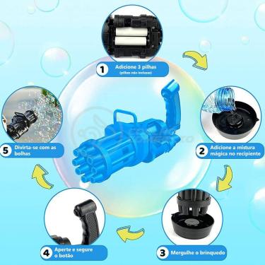 Imagem de Máquina Elétrica Lança Bolhas Sabão Azul