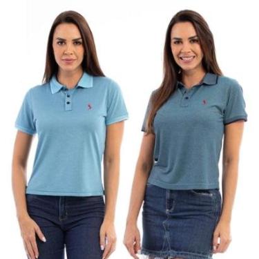 Imagem de Kit 2 Camisa Polo Feminina Viscose Básica Conforto Dia a Dia-Feminino