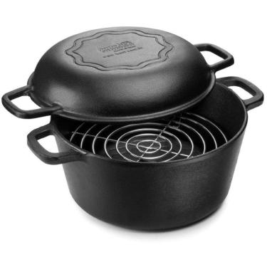 Imagem de Panela defumação ferro fundido 24x16cm 5,7L Panela Mineira