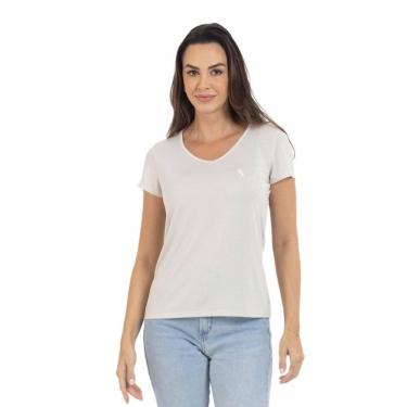Imagem de Camiseta Feminina Gola V Básica Confortável