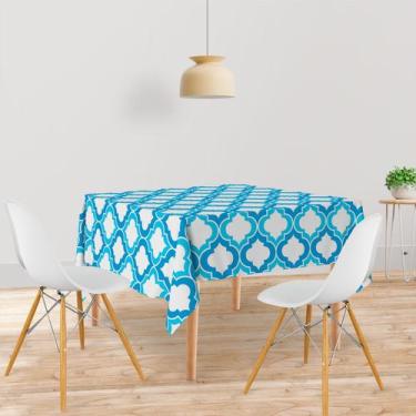 Imagem de Toalha De Mesa Quadrada Tecido Oxford Estampada Tons de Azul TL107 - 1