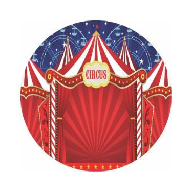 Imagem de Painel de Tecido Sublimado Redondo Circo Roda Gigante C/Elástico - Fab